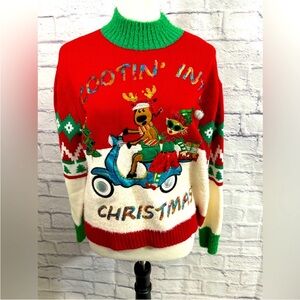 It’s Our Time Christmas Ugly Sweater Pullover with Puff Sleeves‎ Size Medium